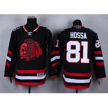 Chicago Blackhawks #81 Marian Hossa 2014 Stadium Series Black With Red Skulls Jersey