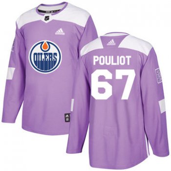Adidas Edmonton Oilers #67 Benoit Pouliot Purple Authentic Fights Cancer Stitched NHL Jersey