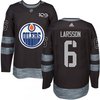 Adidas Edmonton Oilers #6 Adam Larsson Black 1917-2017 100th Anniversary Stitched NHL Jersey