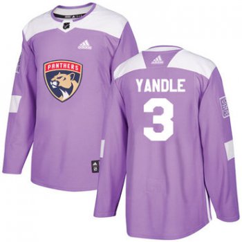 Adidas Panthers #3 Keith Yandle Purple Authentic Fights Cancer Stitched NHL Jersey