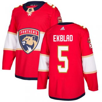 Adidas Panthers #5 Aaron Ekblad Red Home Authentic Stitched NHL Jersey