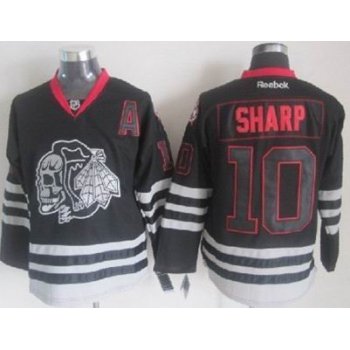 Chicago Blackhawks #10 Patrick Sharp Black Ice Skulls Jersey