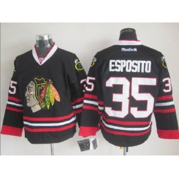 Chicago Blackhawks #35 Tony Esposito Black Jersey