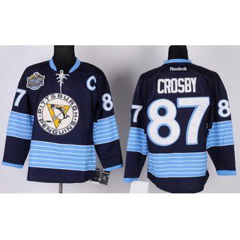 Pittsburgh Penguins #87 Sidney Crosby Navy Blue Third Jersey