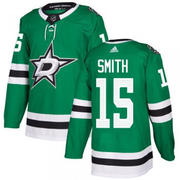 Adidas Dallas Stars #15 Bobby Smith Green Home Authentic Stitched NHL Jersey