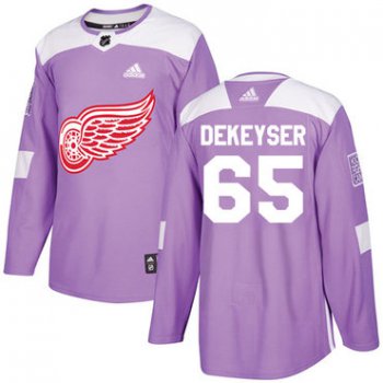 Adidas Red Wings #65 Danny DeKeyser Purple Authentic Fights Cancer Stitched NHL Jersey