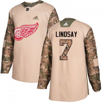 Adidas Red Wings #7 Ted Lindsay Camo Authentic 2017 Veterans Day Stitched NHL Jersey