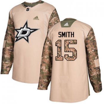 Adidas Stars #15 Bobby Smith Camo Authentic 2017 Veterans Day Stitched NHL Jersey