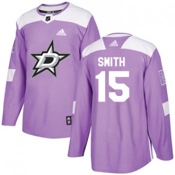 Adidas Stars #15 Bobby Smith Purple Authentic Fights Cancer Stitched NHL Jersey