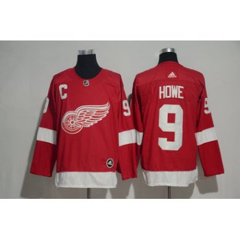 Men's Detroit Red Wings #9 Gordie Howe Red Home 2017-2018 adidas Hockey Stitched NHL Jersey