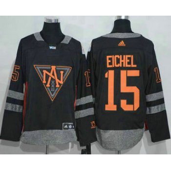 Men's North America Hockey #15 Jack Eichel Black 2016 World Cup of Hockey Stitched adidas WCH Game Jersey