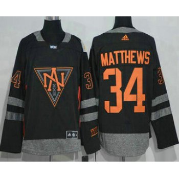 Men's North America Hockey #34 Auston Matthews Black 2016 World Cup of Hockey Stitched adidas WCH Game Jersey