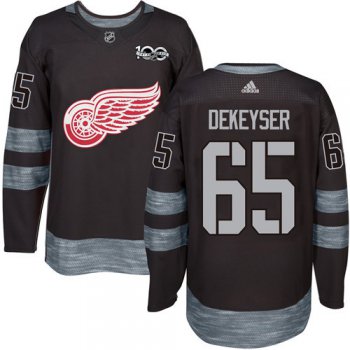 Red Wings #65 Danny DeKeyser Black 1917-2017 100th Anniversary Stitched NHL Jersey
