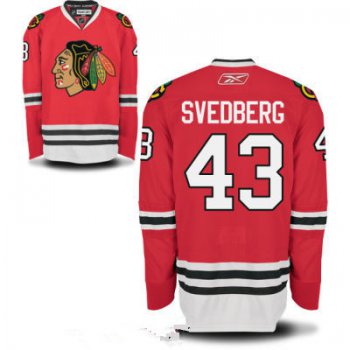 Mens Chicago Blackhawks #43 Viktor Svedberg Red Home Hockey Stitched NHL Jersey