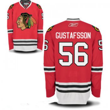 Mens Chicago Blackhawks #56 Erik Gustafsson Red Home Hockey Stitched NHL Jersey