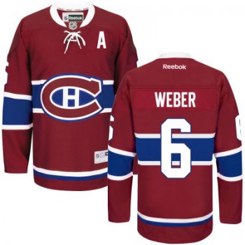 Men's Montreal Canadiens #6 Shea Weber Red Reebok Home Hockey Jersey