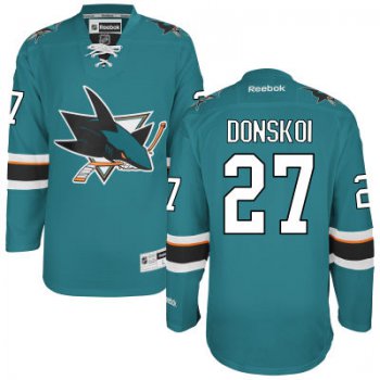 Men's San Jose Sharks #27 Joonas Donskoi Teal Green Home Jersey
