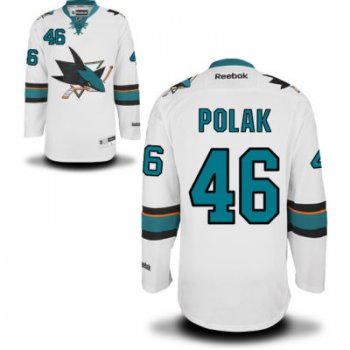 Men's San Jose Sharks #46 Roman Polak White Away Hockey Jersey