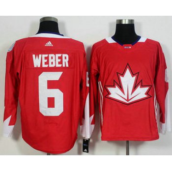 Men's Team Canada #6 Shea Weber Red 2016 World Cup of Hockey Game Jersey