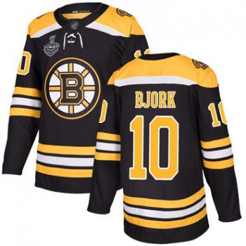 Men's Boston Bruins #10 Anders Bjork Black Home Authentic 2019 Stanley Cup Final Bound Stitched Hockey Jersey