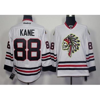 Men's Chicago Blackhawks #88 Patrick Kane White The Indians Skulls Fashion Jersey