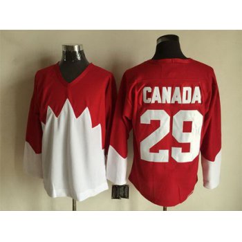 Men's Team Canada #29 Canada 1972 CCM Throwback Hockey Red Jersey
