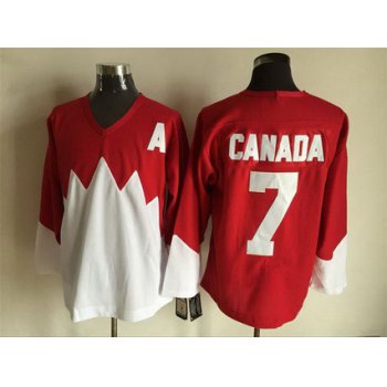Men's Team Canada #7 Canada 1972 CCM Throwback Hockey Red Jersey