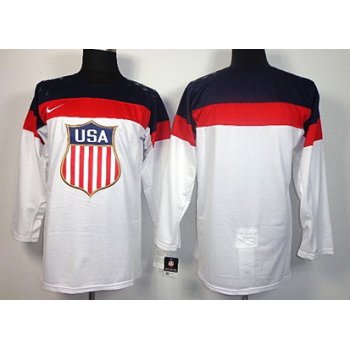 2014 Olympics USA Blank White Jersey