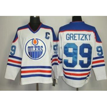 Edmonton Oilers #99 Wayne Gretzky White Throwback CCM Jersey