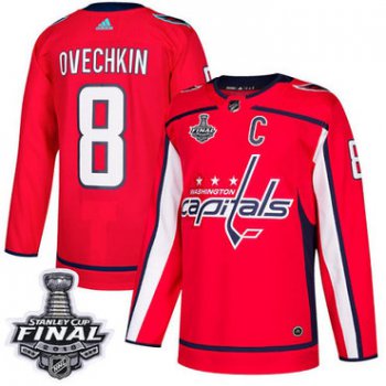 Adidas Capitals #8 Alex Ovechkin Red Home Authentic 2018 Stanley Cup Final Stitched NHL Jersey