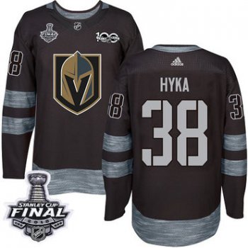 Adidas Golden Knights #38 Tomas Hyka Black 1917-2017 100th Anniversary 2018 Stanley Cup Final Stitched NHL Jersey