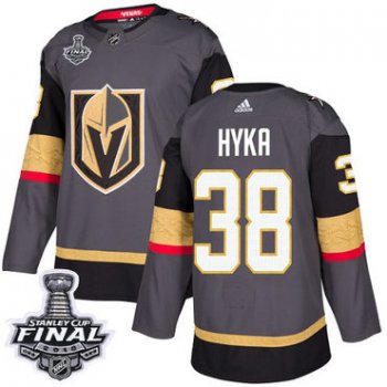 Adidas Golden Knights #38 Tomas Hyka Grey Home Authentic 2018 Stanley Cup Final Stitched NHL Jersey
