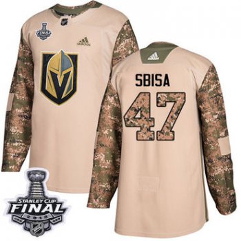 Adidas Golden Knights #47 Luca Sbisa Camo Authentic 2017 Veterans Day 2018 Stanley Cup Final Stitched NHL Jersey