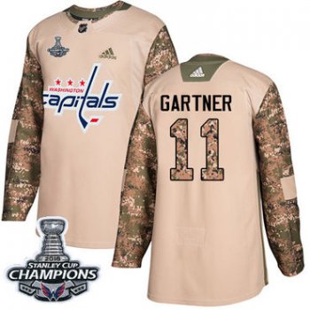 Adidas Washington Capitals #11 Mike Gartner Camo Authentic 2017 Veterans Day Stanley Cup Final Champions Stitched NHL Jersey