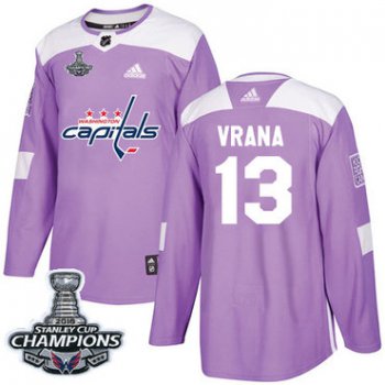 Adidas Washington Capitals #13 Jakub Vrana Purple Authentic Fights Cancer Stanley Cup Final Champions Stitched NHL Jersey