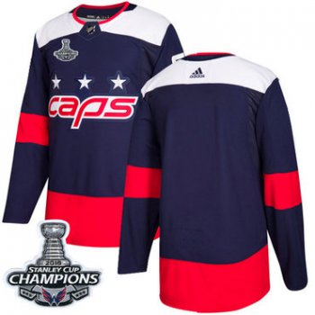 Adidas Washington Capitals Blank Navy Authentic 2018 Stadium Series Stanley Cup Final Champions Stitched NHL Jersey