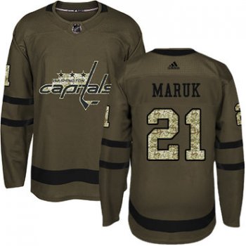 Adidas Capitals #21 Dennis Maruk Green Salute to Service Stitched NHL Jersey