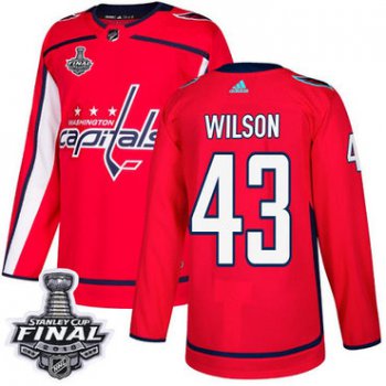 Adidas Capitals #43 Tom Wilson Red Home Authentic 2018 Stanley Cup Final Stitched NHL Jersey