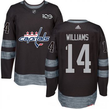 Men's Washington Capitals #14 Justin Williams Black 100th Anniversary Stitched NHL 2017 adidas Hockey Jersey