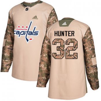 Adidas Capitals #32 Dale Hunter Camo Authentic 2017 Veterans Day Stitched NHL Jersey