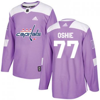 Adidas Capitals #77 T.J. Oshie Purple Authentic Fights Cancer Stitched NHL Jersey