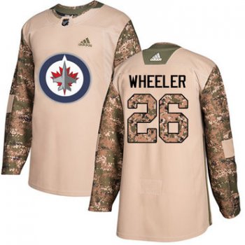 Adidas Jets #26 Blake Wheeler Camo Authentic 2017 Veterans Day Stitched NHL Jersey