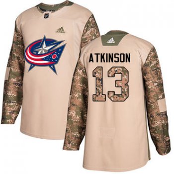 Adidas Blue Jackets #13 Cam Atkinson Camo Authentic 2017 Veterans Day Stitched NHL Jersey
