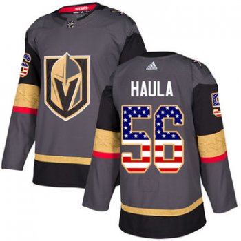 Adidas Golden Knights #56 Erik Haula Grey Home Authentic USA Flag Stitched NHL Jersey