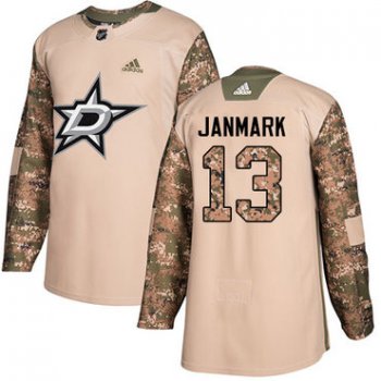 Adidas Stars #13 Mattias Janmark Camo Authentic 2017 Veterans Day Stitched NHL Jersey