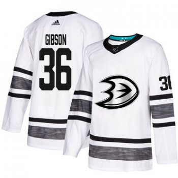 Ducks #36 John Gibson White Authentic 2019 All-Star Stitched Hockey Jersey
