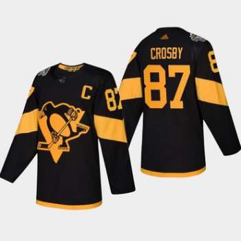 Men's #87 Sidney Crosby Penguins Coors Light 2019 Stadium Series Black Authentic Jersey