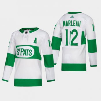 Men's Toronto Maple Leafs #12 Patrick Marleau St. Pats Road Authentic Player White Jersey