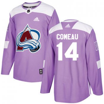 Adidas Avalanche #14 Blake Comeau Purple Authentic Fights Cancer Stitched NHL Jersey