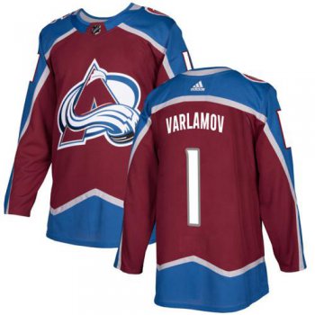 Adidas Colorado Avalanche #1 Semyon Varlamov Burgundy Home Authentic Stitched NHL Jersey